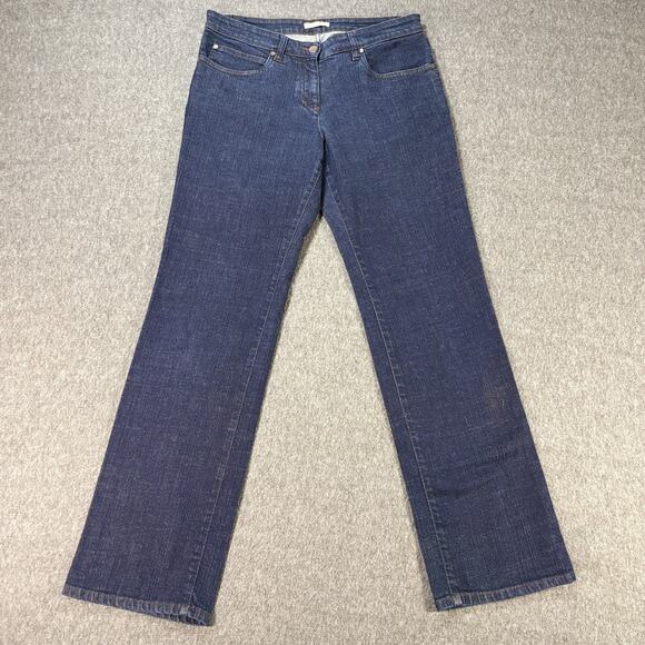 Eileen Fisher Jeans‎ Womens Small Blue Straight Leg Denim Made Portugal 5 Pocket - Picture 1 of 5
